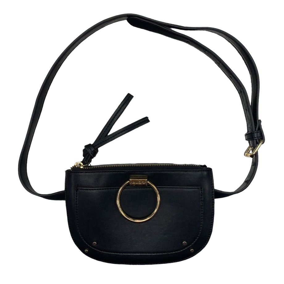 Aldo Gold Chain Strap Zipped Black Bag Crossbody1